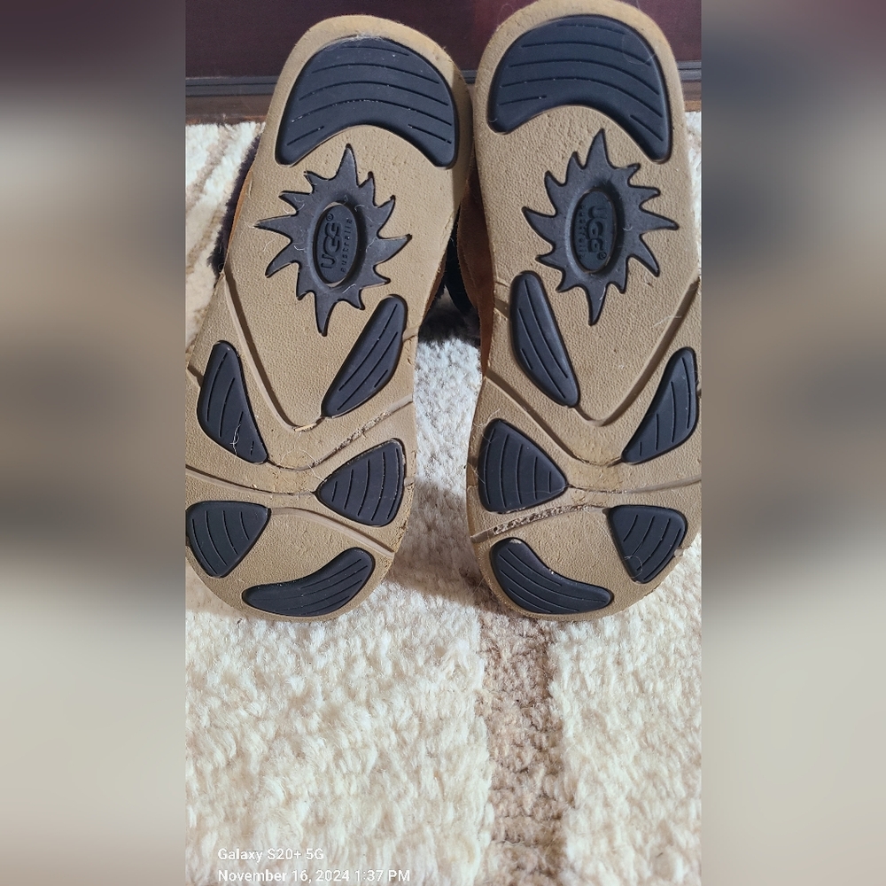 UGG Whitley Moccasin Boots Chestnut Suede Leather Tall Size 9 - Picture 5 of 7